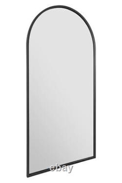 The Arcus New Extra Large Black Framed Arched Mirror 71 X 35 180 x 90cm