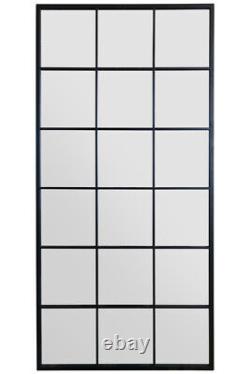 The Fenestra New Extra Large Black Window Mirror 69 X 33 174 x 85cm