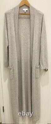 The White Company Long Cashmere Robe Full Length Pale Grey Size Large