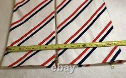 Thom Browne NY White Long Skirt Double Zip Diagonal Red Dark Blue Stripes Size L