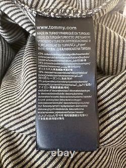 Tommy Hilfiger x gigi hadi Dress Size L Blue Grey Stripes Midi/ Maxi High Neck