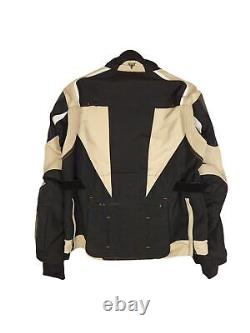 Triumph Motorcycle Jacket Vented Size Large Black / Beige Shoulder Elbow Armour