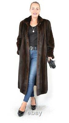 Us1077 Beautiful Mink Fur Coat Full Length Female Skins Size L Nerzmantel