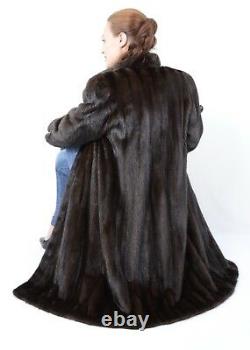Us1077 Stylish Mink Fur Coat Full Length Female Size L Nerzmantel Pelliccia