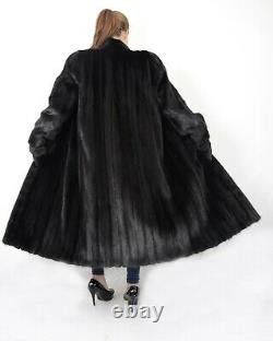 Us2012 Real Female Mink Fur Coat Jacket Full Length Size L Nerzmantel
