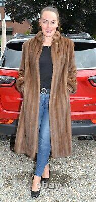 Us2198 Real Female Mink Fur Coat Jacket Size L Natural Brown Nerzmantel