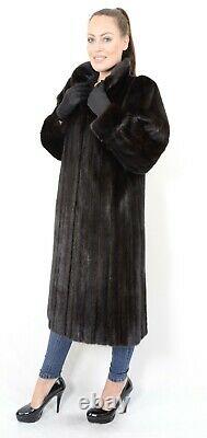 Us2274 Beautiful Saga Mink Fur Coat Female Skins Size L Nerzmantel Pelliccia