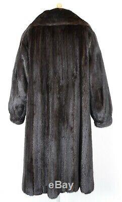 Us2408 Blackglama Mink Fur Coat Full Length Lightweight Size L Nerzmantel