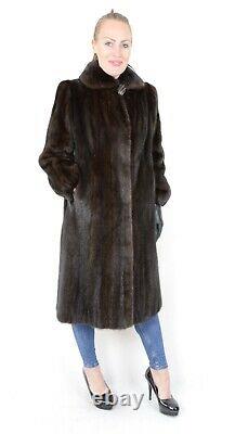 Us2419 Beautiful Farmer Mink Fur Coat Full Lentgh Jacket Size L Nerzmantel
