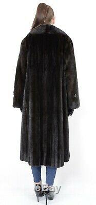 Us2428 Blackglama Dark Ranch Mink Fur Coat Full Length Lightweight Size L