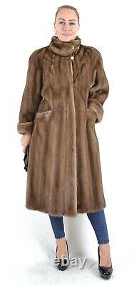 Us2602 Beautiful Farmer Mink Fur Coat Full Length Size L Nerzmantel Pelliccia