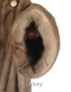 Us2602 Beautiful Farmer Mink Fur Coat Full Length Size L Nerzmantel Pelliccia