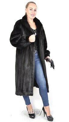 Us2693 Real Mink Fur Coat Full Length Jacket Female Size L Nerzmantel
