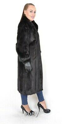 Us2693 Real Mink Fur Coat Full Length Jacket Female Size L Nerzmantel