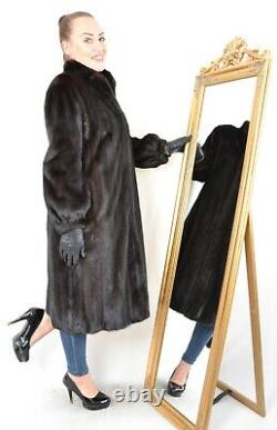 Us2911 Real Saga Mink Fur Coat Full Lentgh Lightweight Size L Nerzmantel