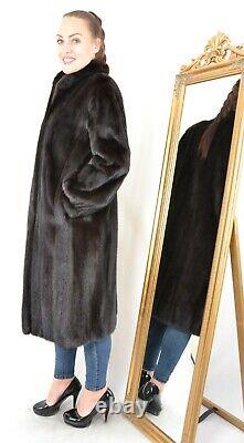 Us2911 Real Saga Mink Fur Coat Full Lentgh Lightweight Size L Nerzmantel