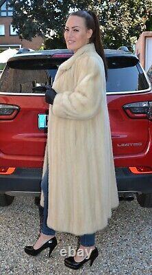 Us3275 Amazing Real Mink Fur Coat Polomino Full Length Size L Nerzmantel