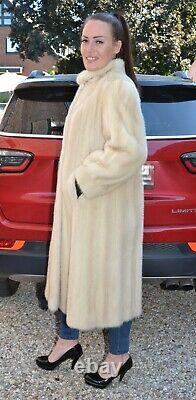 Us3275 Amazing Real Mink Fur Coat Polomino Full Length Size L Nerzmantel