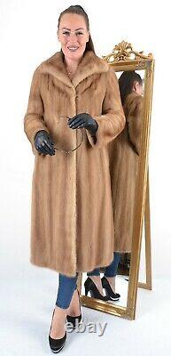Us3340 Amazing Mink Fur Coat Light Brown Full Length Size L Nerzmantel Visone