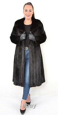 Us3371 Beautiful Real Saga Mink Fur Coat Full Length Size L Nerzmantel
