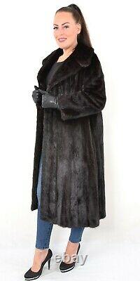 Us3371 Beautiful Real Saga Mink Fur Coat Full Length Size L Nerzmantel