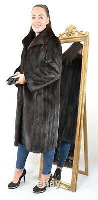 Us3381 Beautiful Real Farmer Mink Fur Coat Full Length Size L Nerzmantel