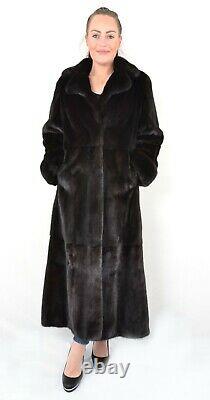 Us3508 Glamorous Real Mink Coat Whole Skins Full Length Lightweight Size L
