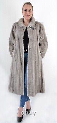 Us4260 Real Sapphire Mink Fur Coat Full Length Ranch Mink L Nerzmantel