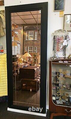 VERY LARGE FULL LENGTH ART DECO MIRROR 1920'S in NEW BLACK DECO STYLE FRAME