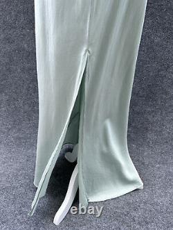 VICTORIA SECRET Vintage Gold Label Silk Lace Full Length Gown Slit Large FLAW