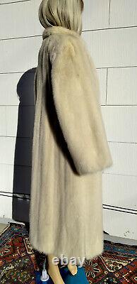 VIDEO! Near MINT! Med Large BLONDE Mink 42 Chest Long Fur Coat Full-Length Fur