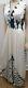 Vix Paula Hermanny White & Grey Cotton Tie Dye Summer Pleated Lined Maxi Dress L