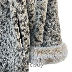 VTG Monterey Fashions Taupe Beige Leopard Print Faux Fur Full Length Coat Large