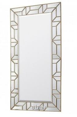 Verbier Large Modern Gold Rectangle Full Length Leaner Floor Wall Mirror 62x31