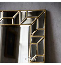 Verbier Large Modern Gold Rectangle Full Length Leaner Floor Wall Mirror 62x31