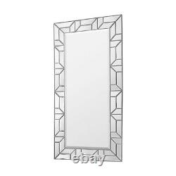 Verbier Large Modern Silver Rectangle Full Length Leaner Wall Mirror 62 x 31