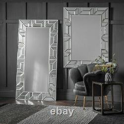 Verbier Large Modern Silver Rectangle Full Length Leaner Wall Mirror 62 x 31