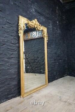 Very Large French Full Length Antique Mirror 1.8m Tall Ornate Country House