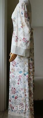 Vilshenko Amelie Floral And Square Print Silk Gown Uk 12