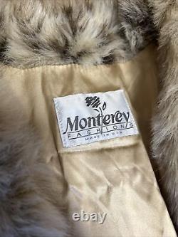 Vintage 80s Monterey Fashions Full Length Faux Fur Cream Coat Size (12) Large