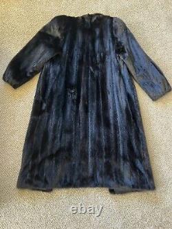 Vintage Aladino Stefani Original Full Length Genuine Mink Coat Black Large