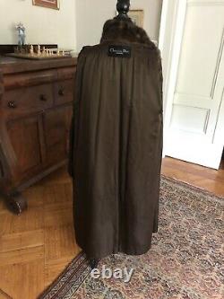Vintage Christian Dior Mink Fur Coat Designer Brown 50 Full Length Extra Large
