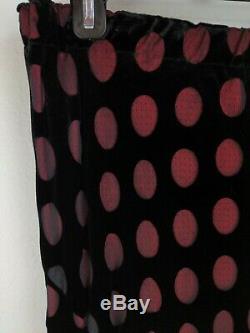 Vintage Comme des Garcons Women Skirt L Large Black Velvet Pink Polka Dot Lined