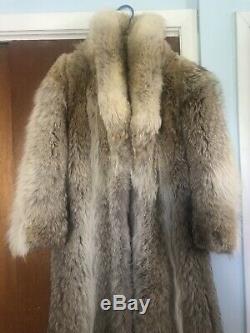 Vintage Coyote Fur Coat Full Length Size Large