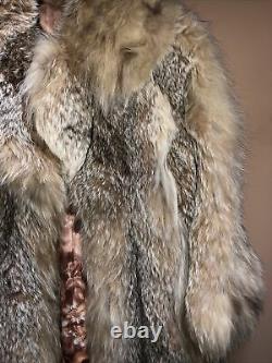 Vintage Coyote Womens Full Length Fur Coat Fox Winter Size Large