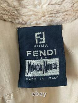 Vintage FENDI for Neiman Marcus Camel Color Shaved Fur full length Coat LOOK