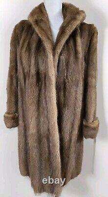 Vintage Famous-Barr Fur Salon Full Length Muskrat Furr Coat Sz Medium- Large