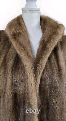 Vintage Famous-Barr Fur Salon Full Length Muskrat Furr Coat Sz Medium- Large