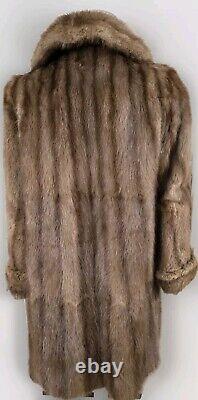 Vintage Famous-Barr Fur Salon Full Length Muskrat Furr Coat Sz Medium- Large