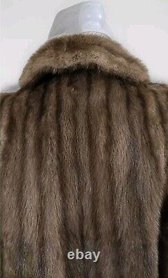 Vintage Famous-Barr Fur Salon Full Length Muskrat Furr Coat Sz Medium- Large